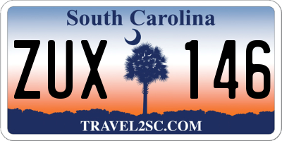SC license plate ZUX146