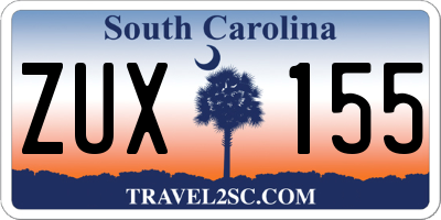 SC license plate ZUX155