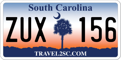 SC license plate ZUX156