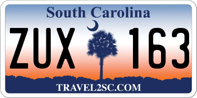SC license plate ZUX163