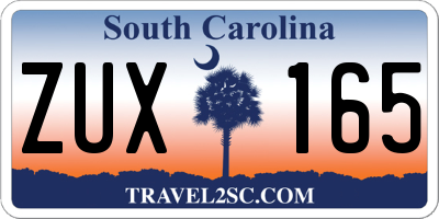 SC license plate ZUX165