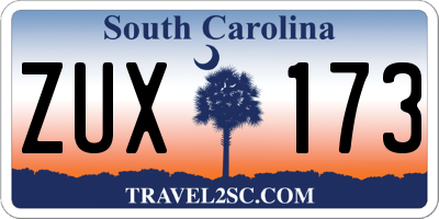SC license plate ZUX173