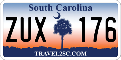 SC license plate ZUX176