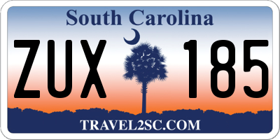 SC license plate ZUX185