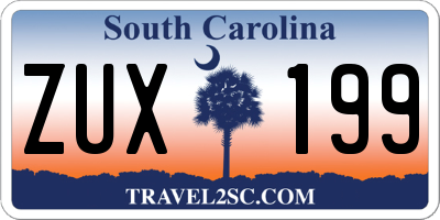SC license plate ZUX199