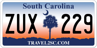 SC license plate ZUX229