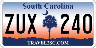 SC license plate ZUX240