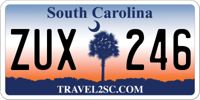 SC license plate ZUX246