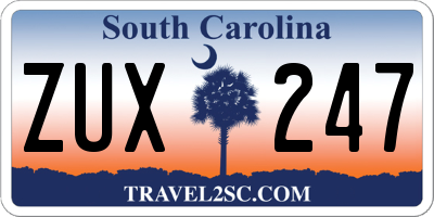 SC license plate ZUX247