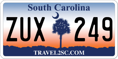 SC license plate ZUX249