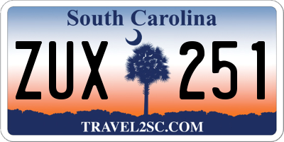 SC license plate ZUX251