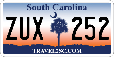SC license plate ZUX252