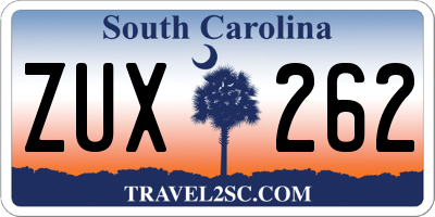 SC license plate ZUX262