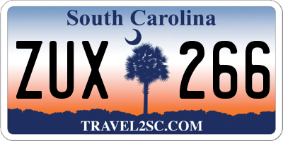 SC license plate ZUX266