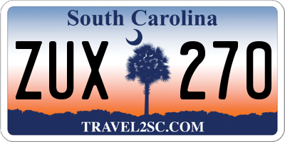 SC license plate ZUX270