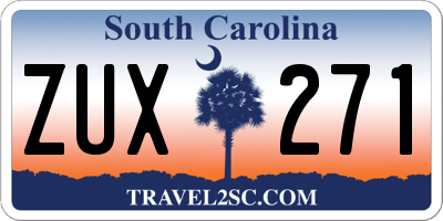 SC license plate ZUX271