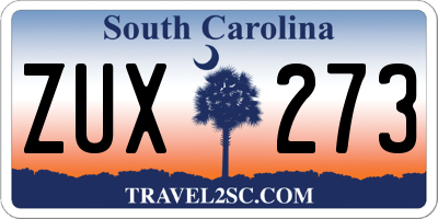 SC license plate ZUX273