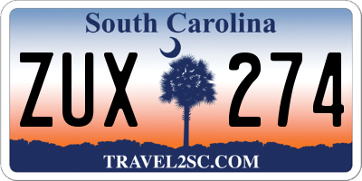 SC license plate ZUX274