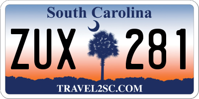 SC license plate ZUX281