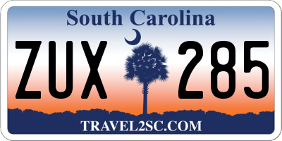 SC license plate ZUX285
