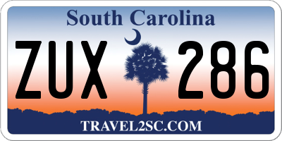 SC license plate ZUX286