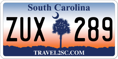 SC license plate ZUX289