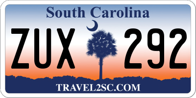 SC license plate ZUX292