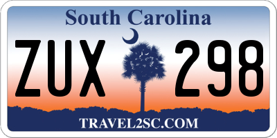 SC license plate ZUX298