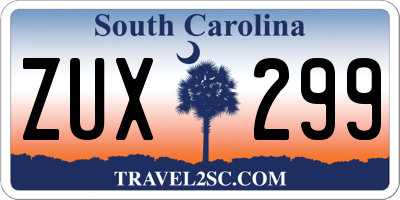 SC license plate ZUX299