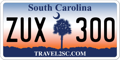 SC license plate ZUX300