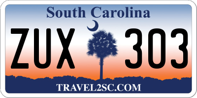 SC license plate ZUX303