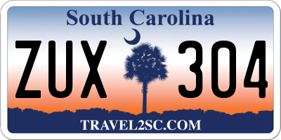 SC license plate ZUX304