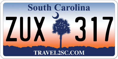 SC license plate ZUX317
