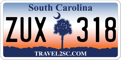 SC license plate ZUX318