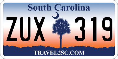 SC license plate ZUX319