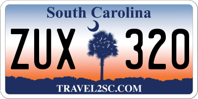SC license plate ZUX320