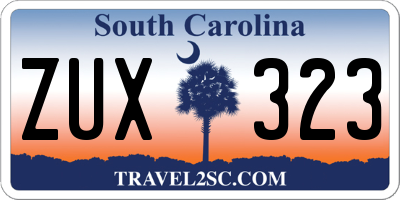 SC license plate ZUX323