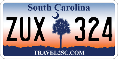 SC license plate ZUX324