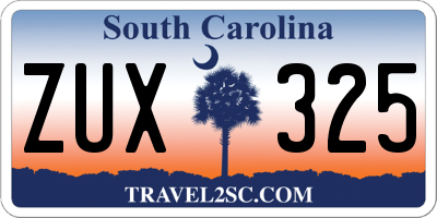 SC license plate ZUX325