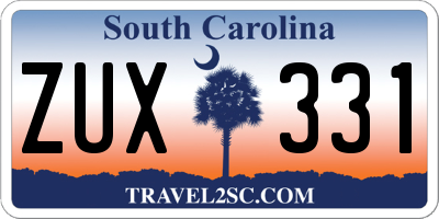 SC license plate ZUX331