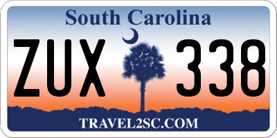 SC license plate ZUX338