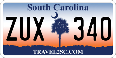 SC license plate ZUX340
