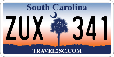 SC license plate ZUX341
