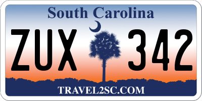 SC license plate ZUX342