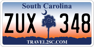 SC license plate ZUX348