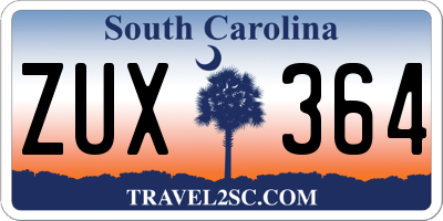 SC license plate ZUX364