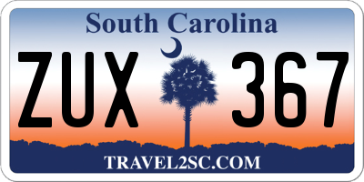 SC license plate ZUX367