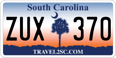 SC license plate ZUX370