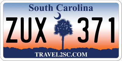 SC license plate ZUX371
