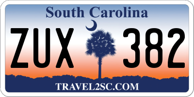 SC license plate ZUX382